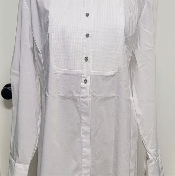 NWOT - New York & Company Tuxedo-Style Shirt with Faux Rhinestone Buttons - XL - Picture 2 of 9